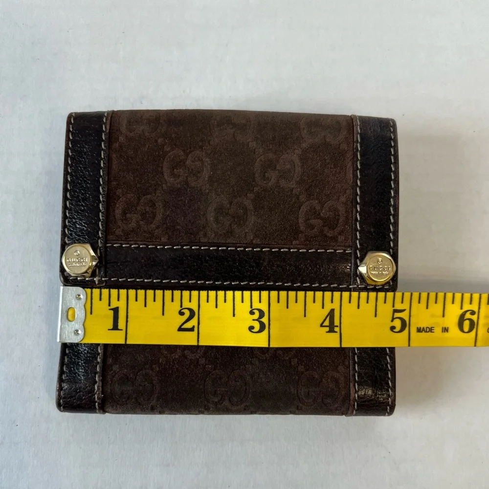 Gucci GG‎ suede, compact, leather wallet - Picture 15 of 16